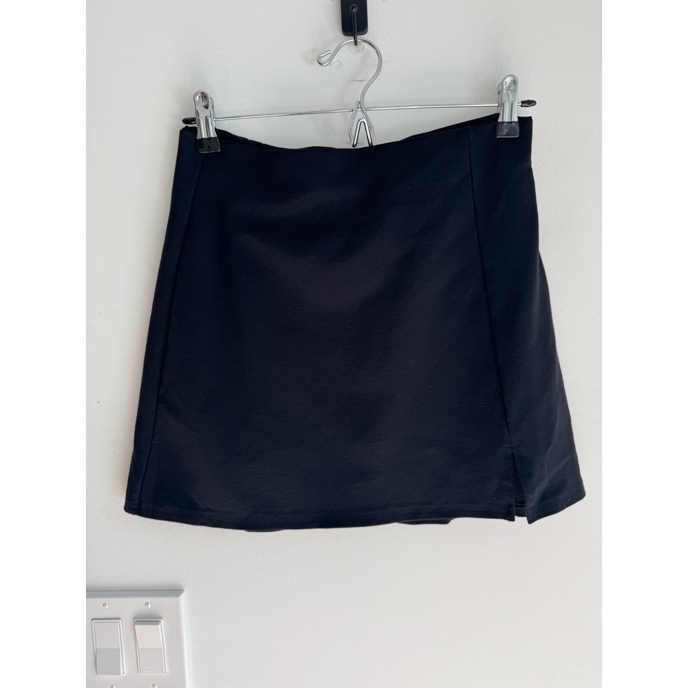 American Eagle Black Side Slit Mini Skort Small Ponte A-Line Stretch